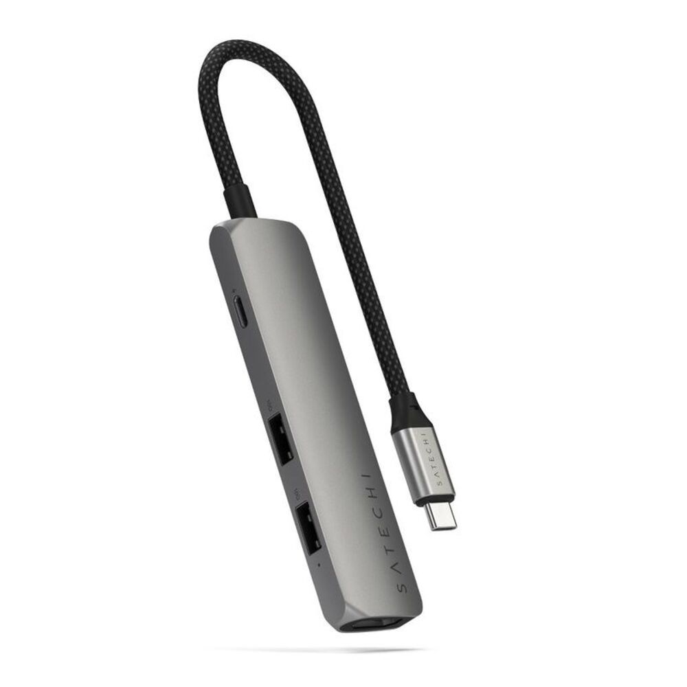 Satechi -  4-IN-1 USB-C Slim Multiport with 4K - Spac Gray